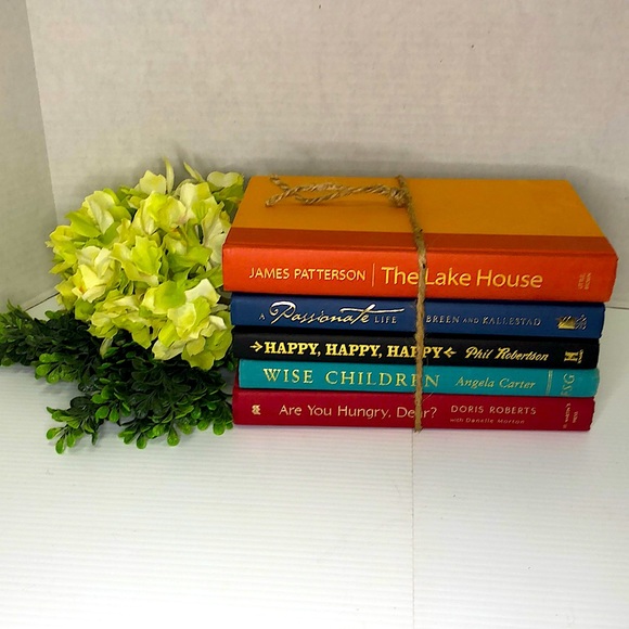 Lake House Theme, Rainbow, Color Coded, Stack of Books, Modern Decor, Colorful - Picture 1 of 5